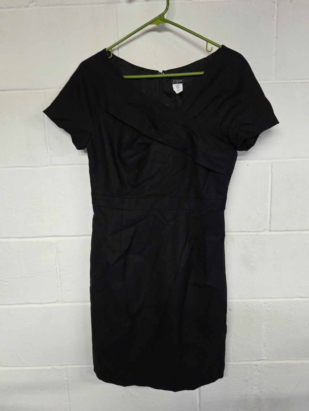 J. Crew Black Short Sleeve Crossover Sheath Dress